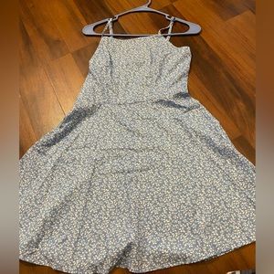 Blue and white sundress with a flower pattern